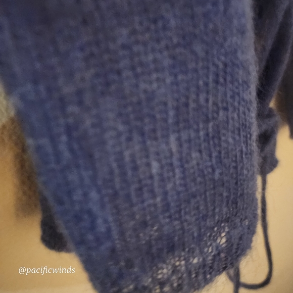 MOHAIR JILL STUART WRAP SWEATER BLUE SMALL c - Picture 8 of 8